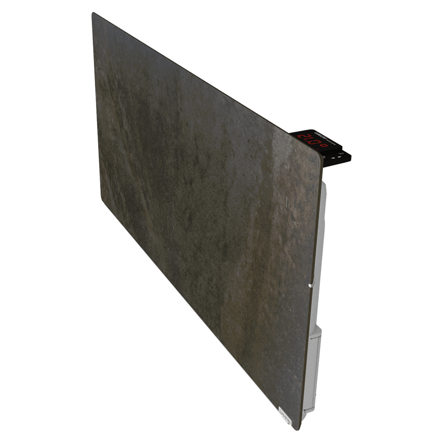 Modernes Climastar Avant Touch Hybridheizgerät 2000 W in Terra Limestone, 50 x 100 cm, Wandmontage.