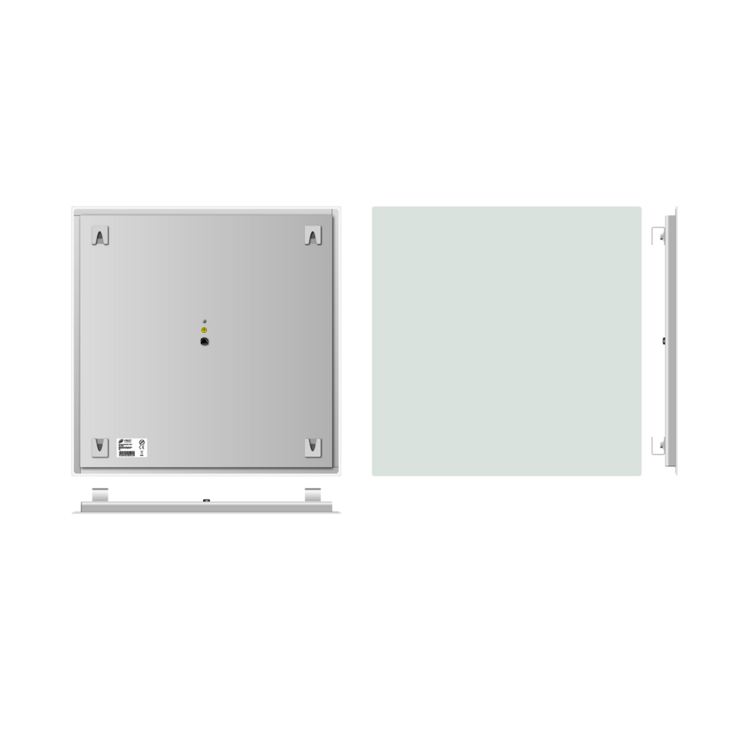 Elegantes Infrarot-Heizpanel von FIRST Heating in Matt Weiss, 500 W für Wand- und Deckenmontage.