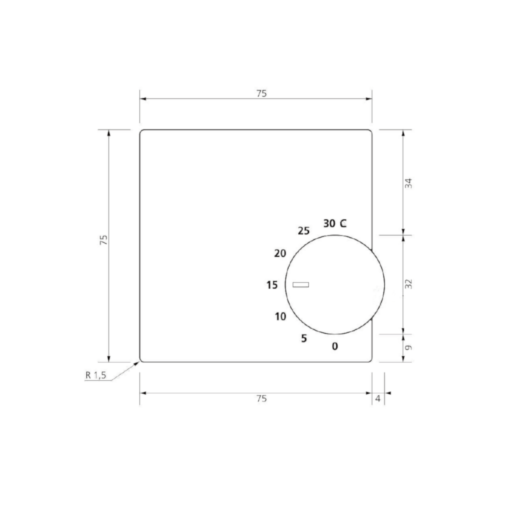 Salus RT10 Thermostat in einfachem Design mit manueller Temperatursteuerung und Nachtmodus.