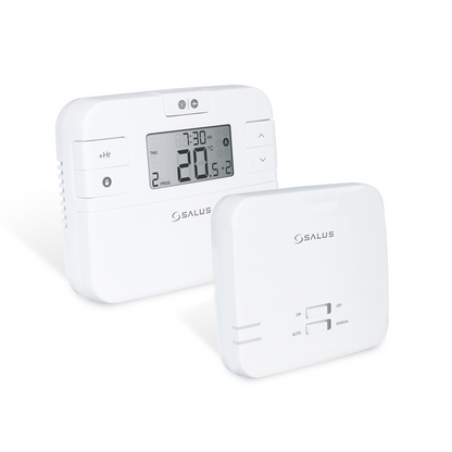 Salus RT510RF Thermostat mit 6 Schaltzeiten, 30 m Funkreichweite und Batteriebetrieb.