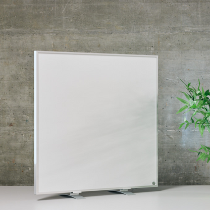 Standfüsse aus eloxiertem Aluminium für ecoheat Basic Infrarotheizungen, elegantes Design und leichtgewichtig.