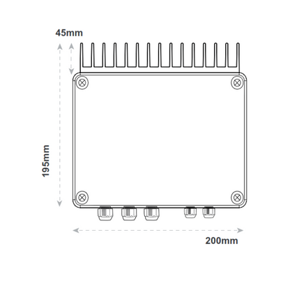 Funk Dimmer von Teleco Automation für 4000 Watt Heizgeräte, steuerbar von 0% bis 100%, inkl. PIR-Anschluss.