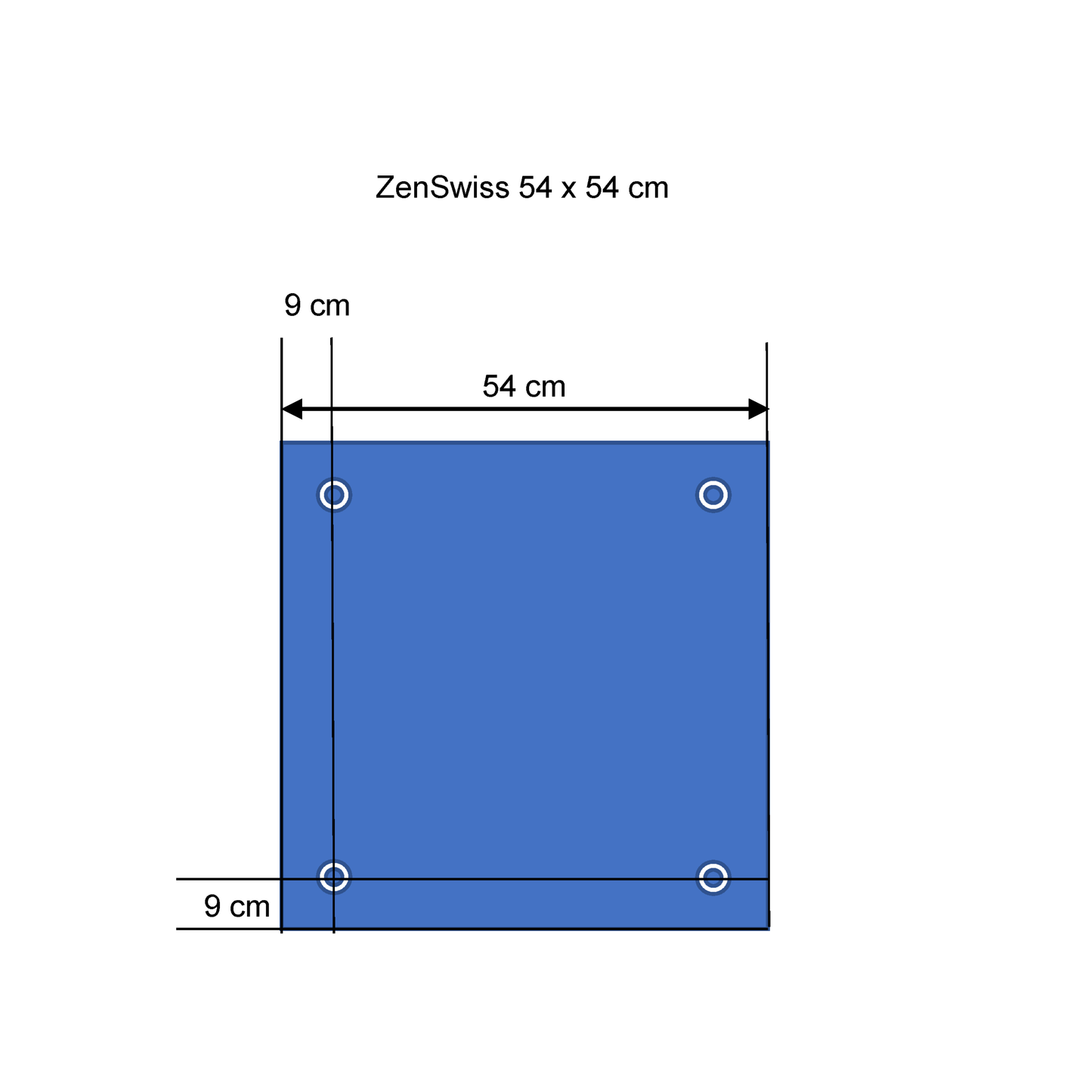 ZenSwiss Deluxe Infrarotpanel 260W in Matt Weiss, 54x54 cm, elegante flache Decken- und Wandmontage.