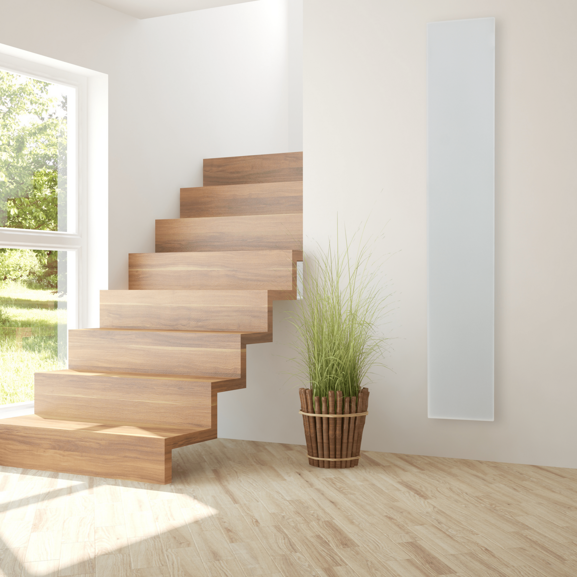 ZenSwiss Deluxe Infrarotpanel 400W in Matt Weiss, 30 x 170 cm, flaches Design für elegante Raumgestaltung.