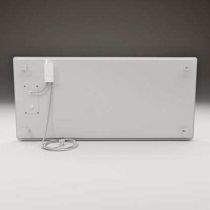 ZenSwiss Deluxe Infrarotpanel 550W, elegant in weiss, geeignet für Deckenmontage und energieeffizient.