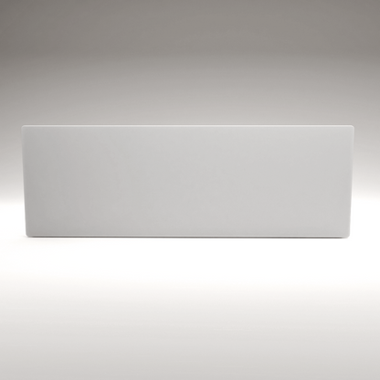 ZenSwiss Deluxe Infrarotpanel 800W in mattweiss, 54 x 158 cm, elegantes Design, an der Wand montiert.