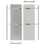 ZenSwiss furo Handtuchtrockner in Matt Weiss mit polierten Handtuchhaltern und Touch-Steuerung.