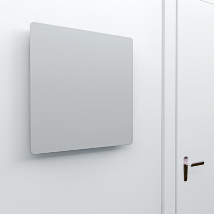 Niedrigenergie-Infrarotheizung von ZenSwiss mit elegantem Matt-Weiss-Design, 54 cm x 54 cm.