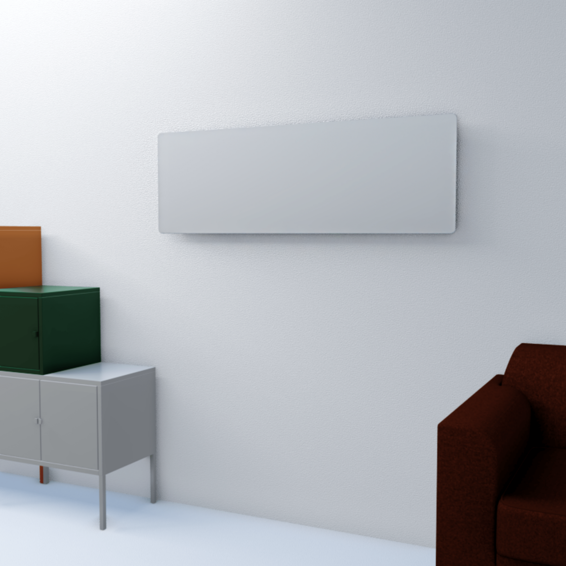 Niedrigenergie-Infrarotheizung von ZenSwiss, 280W, 30x120 cm, elegantes mattes Weiss, für Wand- und Deckenmontage.