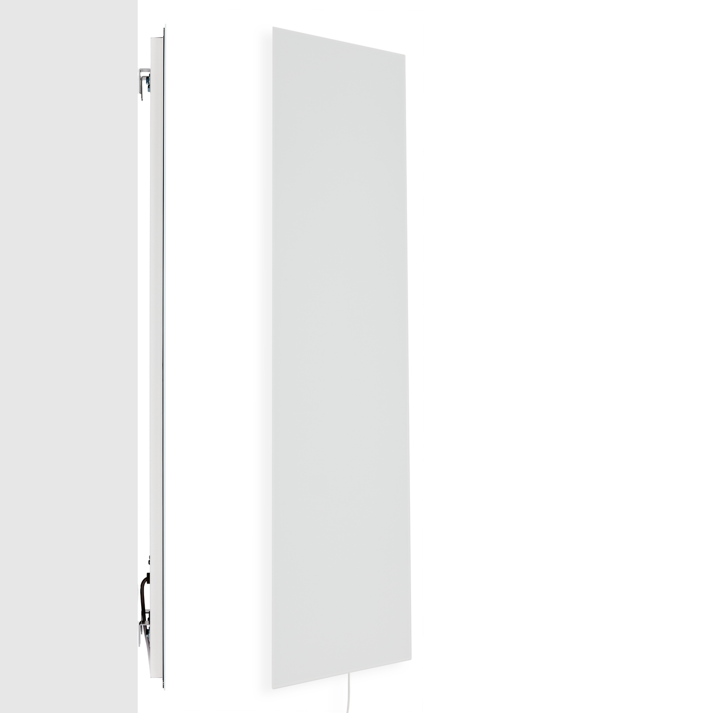 ZenSwiss Niedrigenergie-Infrarotheizung 390W, elegantes mattes Weiss, Wandmontage, Glasoberfläche 40 x 120 cm.
