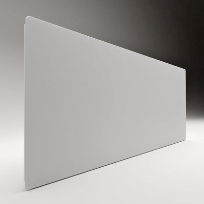 ZenSwiss Niedrigenergie-Infrarotheizung 800W mattweiss, elegantes Design mit einer Grösse von 54x158 cm für Wandmontage.